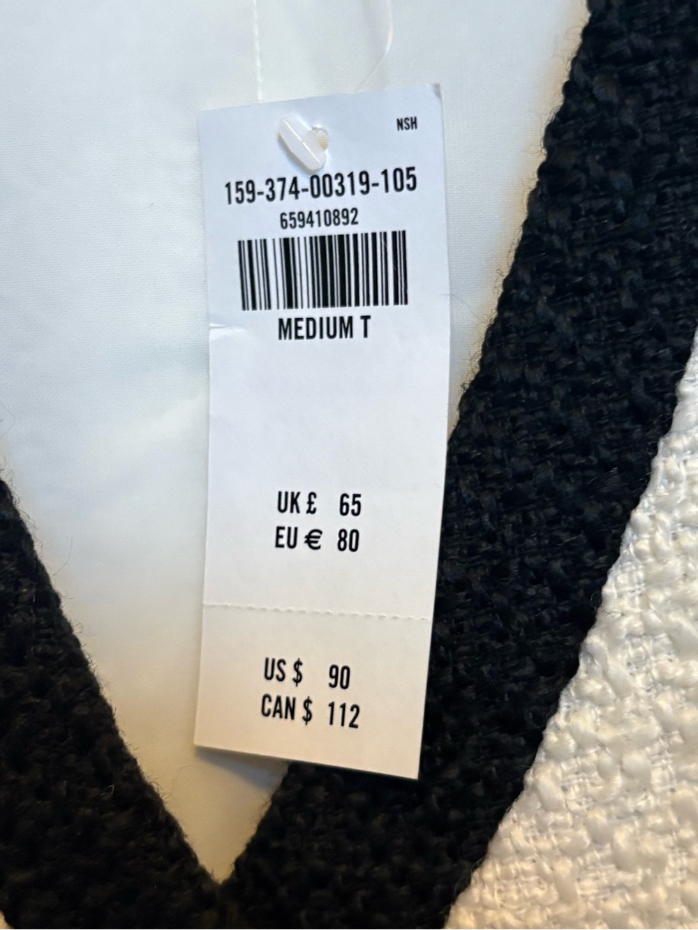 Abercrombie & Fitch The A&F Mara Tweed Vest Mini Dress Cream & Black sz Medium - Picture 11 of 11